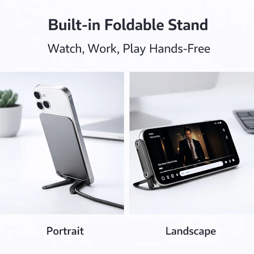 Reve™ Dock 4 in 1 Detachable Cable + Phone Stand (Type C to Type C)