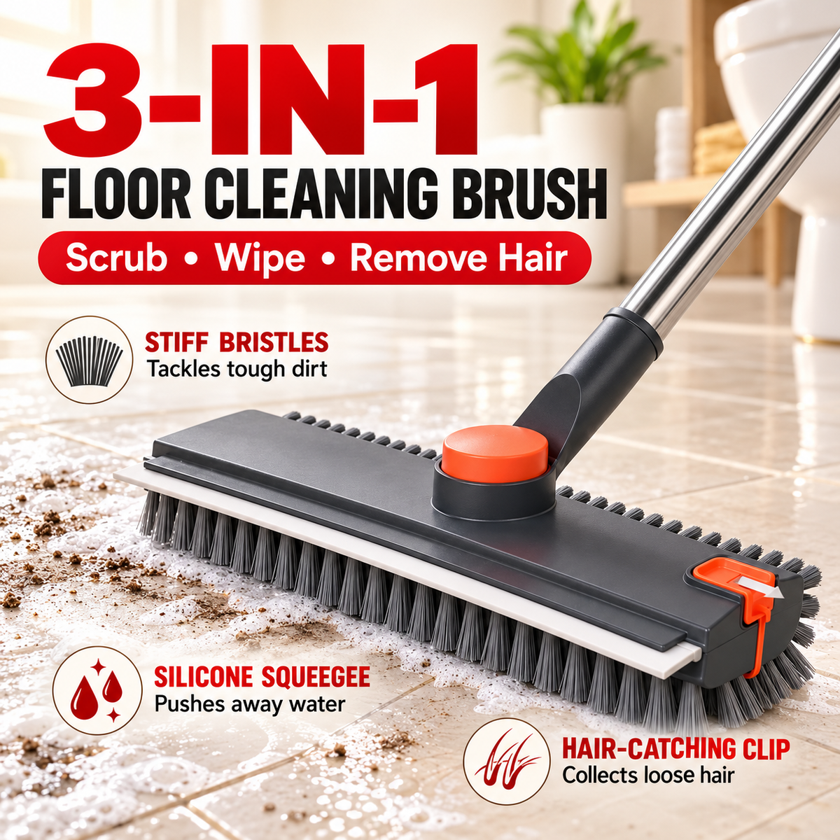 Scrubora™ 3 in 1 Floor Cleaning Brush - Bring Ultimate Shine to your Home
