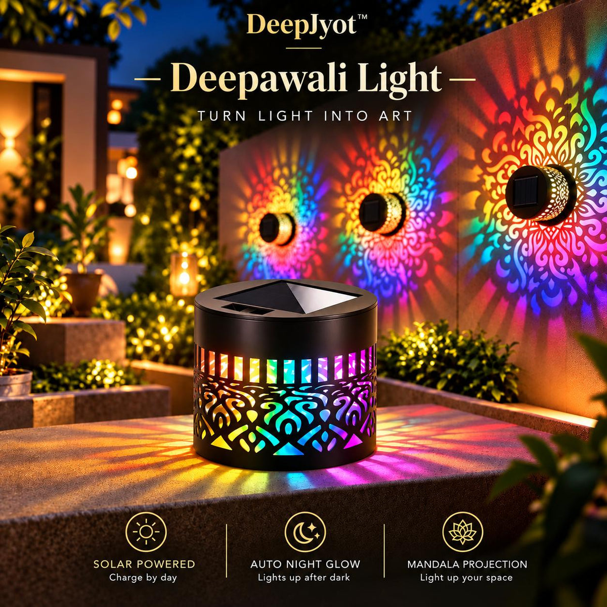 DeepJyot ™ Deepawali Solar Wall Light - Light Up your Diwali