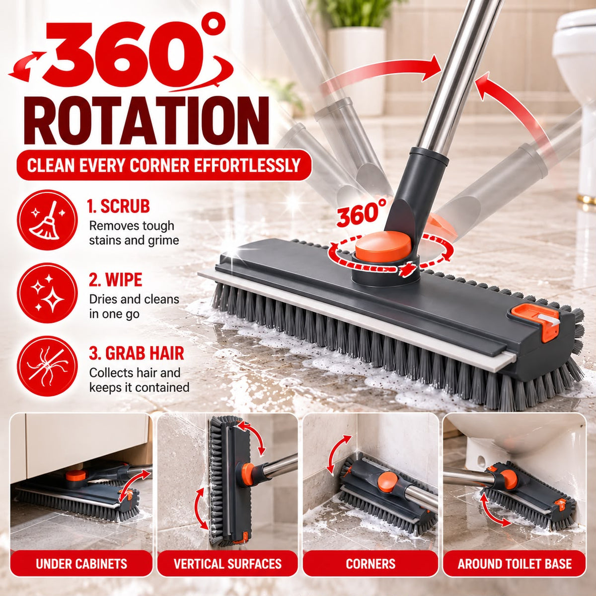 Scrubora™ 3 in 1 Floor Cleaning Brush - Bring Ultimate Shine to your Home