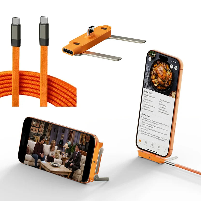 Reve™ Dock 4 in 1 Detachable Cable + Phone Stand (Type C to Type C)